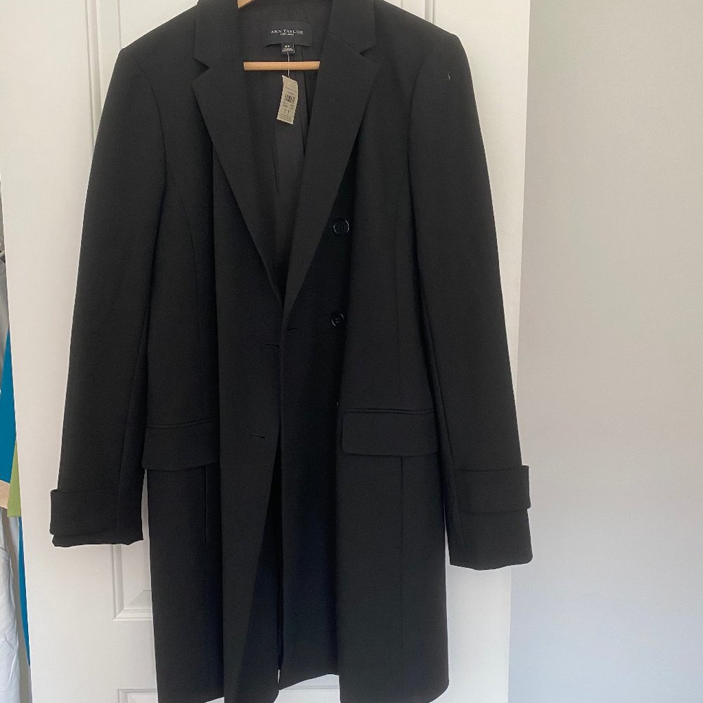 Long Black Ann Taylor Jacket (8T)